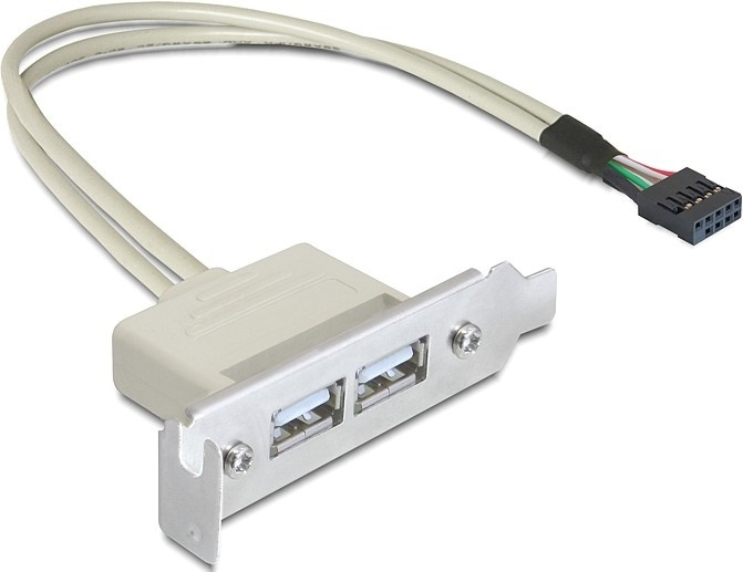 DeLOCK Slot bracket USB 2.0 low profile 2 port in de groep COMPUTERS & RANDAPPARATUUR / Computerkabels / Interne / USB bij TP E-commerce Nordic AB (38-19015)