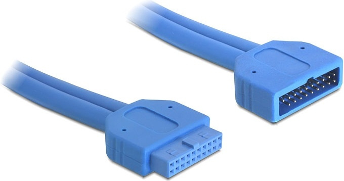 DeLOCK intern förlängskabel för USB 3.0. IDC20 ha - ho, 0,45m, blå in de groep COMPUTERS & RANDAPPARATUUR / Computerkabels / Interne / USB bij TP E-commerce Nordic AB (38-19026)