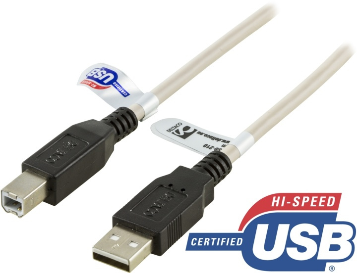 DELTACO USB 2.0 kabel Typ A hane - Typ B hane 1m in de groep COMPUTERS & RANDAPPARATUUR / Computerkabels / USB / USB-A / Kabels bij TP E-commerce Nordic AB (38-19080)