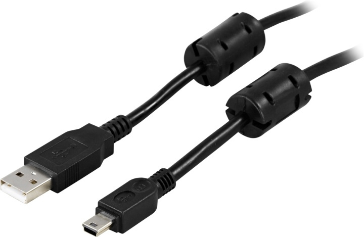 DELTACO USB 2.0 kabel Typ A Ha - Typ Mini B Ha 2m, ferritkärnor, svar in de groep COMPUTERS & RANDAPPARATUUR / Computerkabels / USB / Mini-USB / Kabels bij TP E-commerce Nordic AB (38-19107)