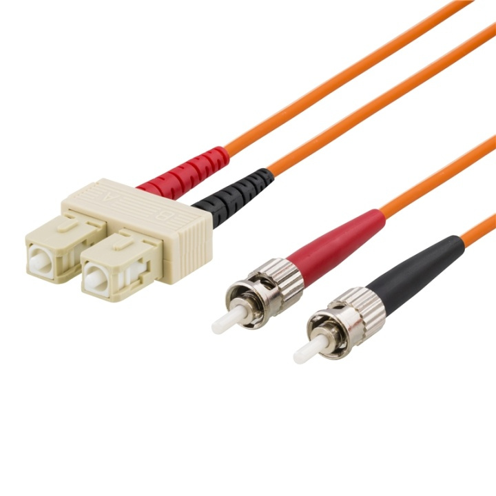 DELTACO OM1 fiber cable, SC - ST, duplex, UPC, 62,5/125, 1m, orange in de groep COMPUTERS & RANDAPPARATUUR / Computerkabels / Netwerkkabels / Glasvezelbekabeling bij TP E-commerce Nordic AB (38-19142)