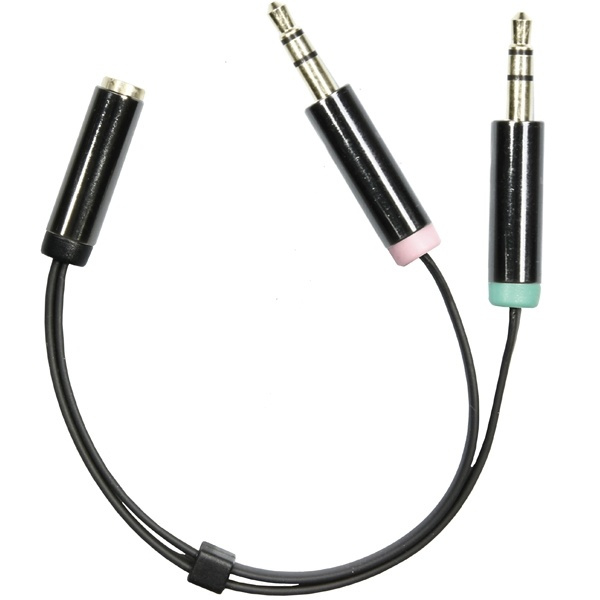 DELTACO 3,5mm mikrofon och stereo hane till 3,5mm hona, 0,1m, svart in de groep HOME ELECTRONICS / Kabels & Adapters / Audio Analoog / 3.5 mm bij TP E-commerce Nordic AB (38-19163)