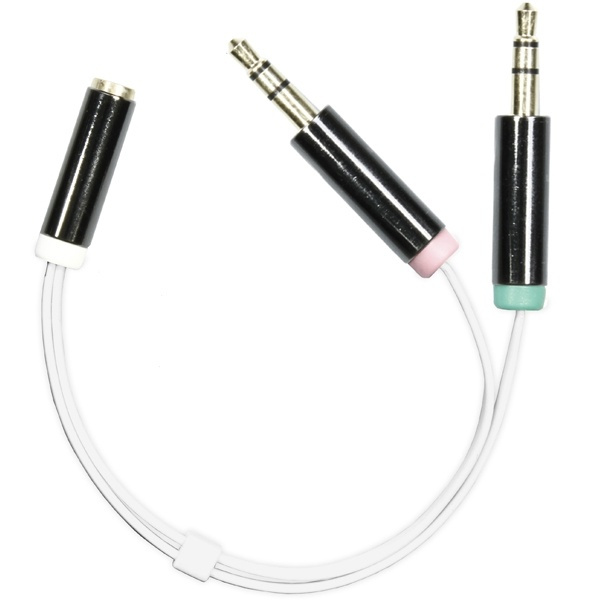 DELTACO 3,5mm mikrofon och stereo hane till 3,5mm hona, 0,1 m, vit in de groep HOME ELECTRONICS / Kabels & Adapters / Audio Analoog / 3.5 mm bij TP E-commerce Nordic AB (38-19164)