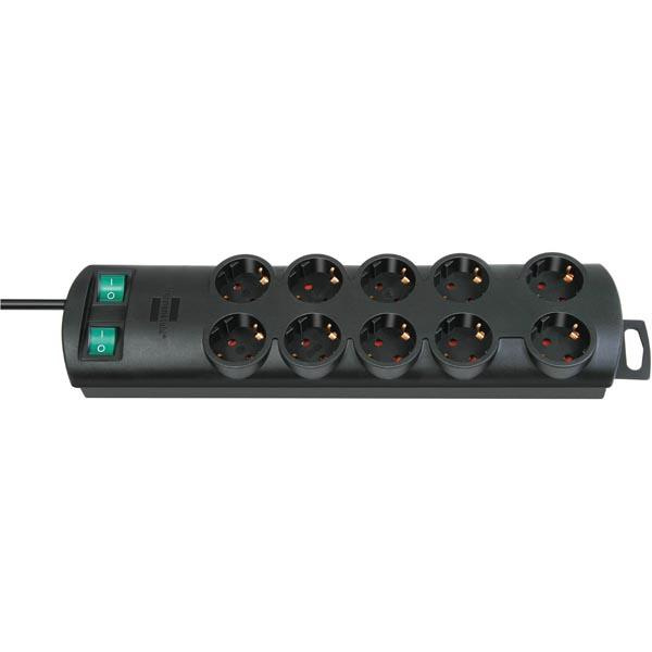 Brennenstuhl 2x5 way extension socket, Black in de groep HUISHOUDEN & TUIN / Elektriciteit & Verlichting / Stekkerblokken bij TP E-commerce Nordic AB (38-19274)