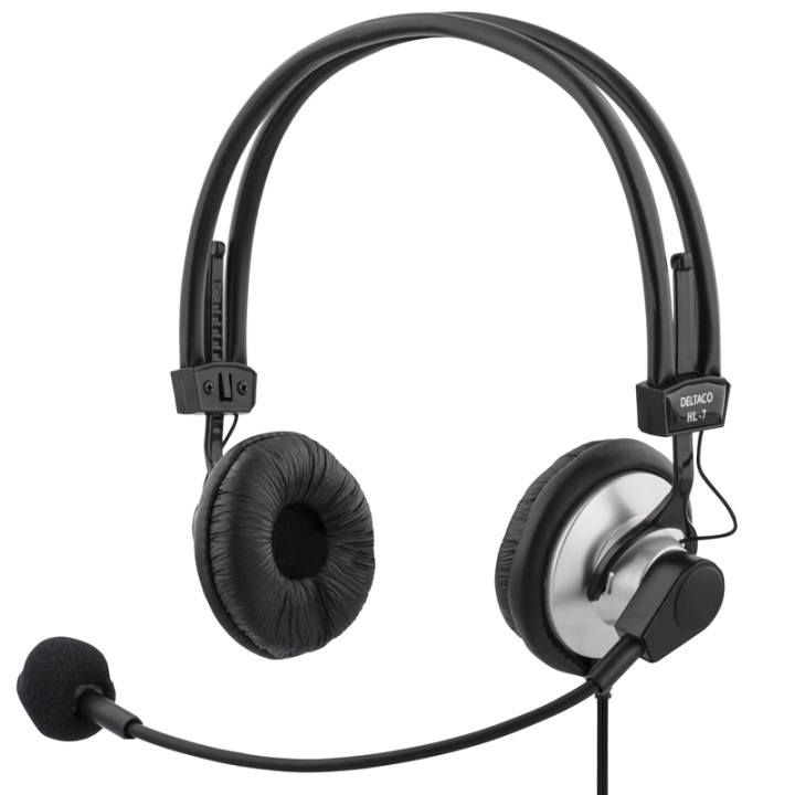 DELTACO headset med mikrofon och volymkontroll 2m kabel, svart in de groep COMPUTERS & RANDAPPARATUUR / Computeraccessoires / Koptelefoon bij TP E-commerce Nordic AB (38-1945)