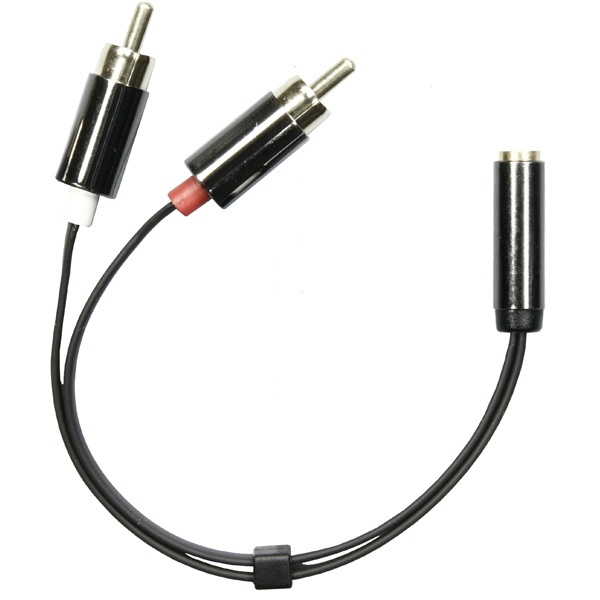 DELTACO 3,5mm hona till 2xRCA hane, 0,1m, svart in de groep HOME ELECTRONICS / Kabels & Adapters / RCA / Kabels bij TP E-commerce Nordic AB (38-19706)