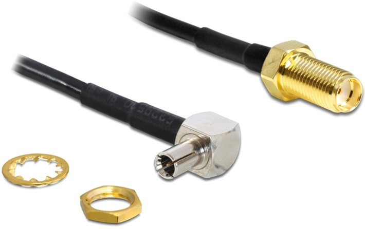 DeLOCK antenne adapter, TS-9 ha naar RP-SMA ho, RG174, 0,14m, zwart (88487) in de groep HOME ELECTRONICS / Kabels & Adapters / Antennekabels & Accessoires / Accessoires bij TP E-commerce Nordic AB (38-19727)