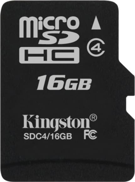 Kingston 16GB microSDHC Class 4 Flash Card Single Pack w/o Adapter (SDC4/16GBSP) in de groep HOME ELECTRONICS / Opslagmedia / Geheugenkaarten / MicroSD/HC/XC bij TP E-commerce Nordic AB (38-19840)
