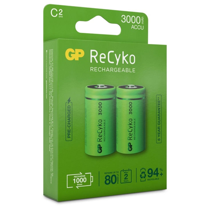 GP ReCyko Laddningsbara C-batteri in de groep HOME ELECTRONICS / Batterijen & Opladers / Oplaadbare batterijen bij TP E-commerce Nordic AB (38-20697)