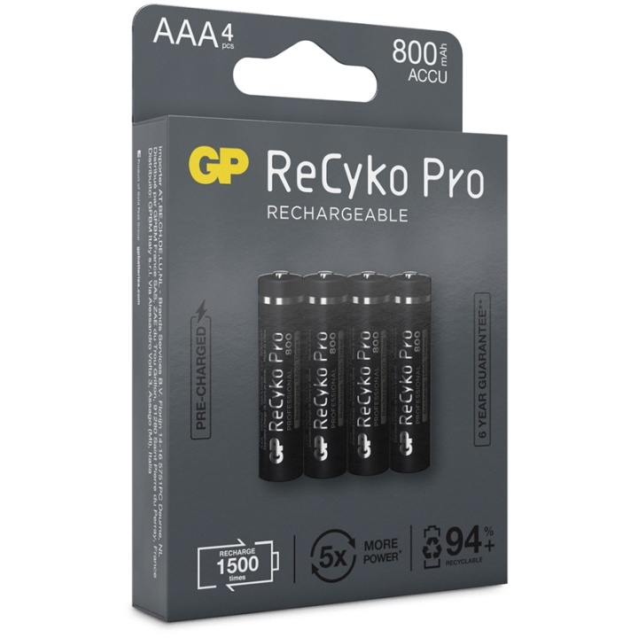 GP ReCyko Pro AAA-batterier 800mA in de groep HOME ELECTRONICS / Batterijen & Opladers / Batterijen / AAA bij TP E-commerce Nordic AB (38-20727)