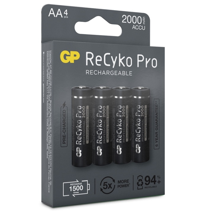 GP ReCyko Pro AA-batterier 2100mA in de groep HOME ELECTRONICS / Batterijen & Opladers / Batterijen / Batterijen voor hoortoestellen bij TP E-commerce Nordic AB (38-20728)