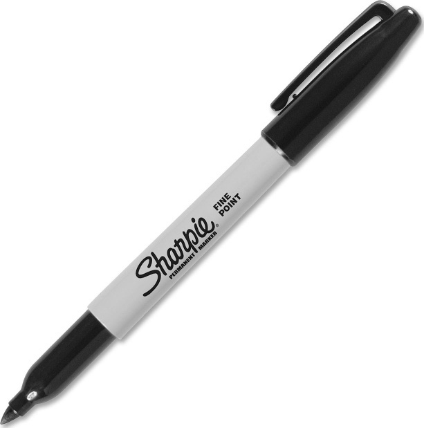 Sharpie permanent märkpenna, svart, rund fin, 12-pack, svart/vit in de groep HUISHOUDEN & TUIN / Kantoormateriaal / Pennen bij TP E-commerce Nordic AB (38-22011)