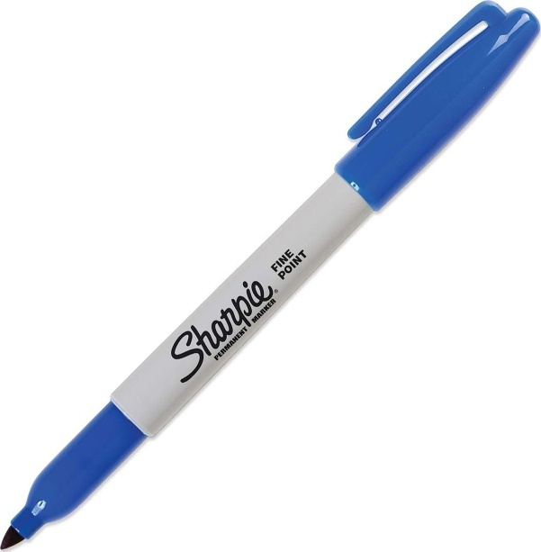 Sharpie permanent märkpenna, blå, rund fin, 12-pack, blå/vit in de groep HUISHOUDEN & TUIN / Kantoormateriaal / Pennen bij TP E-commerce Nordic AB (38-22012)