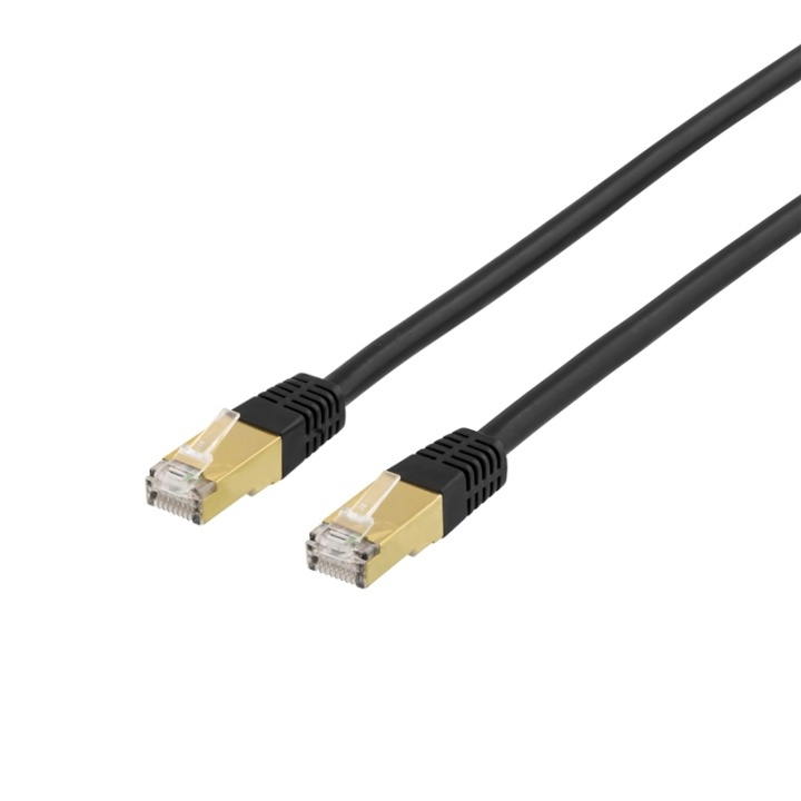 DELTACO S/FTP Cat7 patchkabel, LSZH (halogenfri), 1m, svart in de groep COMPUTERS & RANDAPPARATUUR / Computerkabels / Netwerkkabels / Cat7 bij TP E-commerce Nordic AB (38-22185)