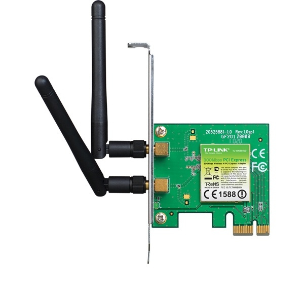 TP-LINK trådlöst nätverkskort, 300Mbps, PCIe, 802.11b/g/n in de groep COMPUTERS & RANDAPPARATUUR / Netwerk / Netwerkkaarten / PCI Draadloos bij TP E-commerce Nordic AB (38-22224)