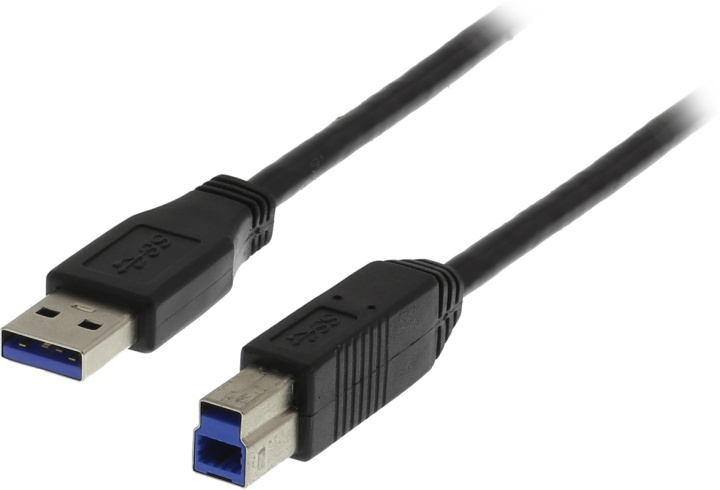 DELTACO USB 3.0 kabel, Typ A hane - Typ B hane, 2m, svart in de groep COMPUTERS & RANDAPPARATUUR / Computerkabels / USB / USB-A / Kabels bij TP E-commerce Nordic AB (38-23104)