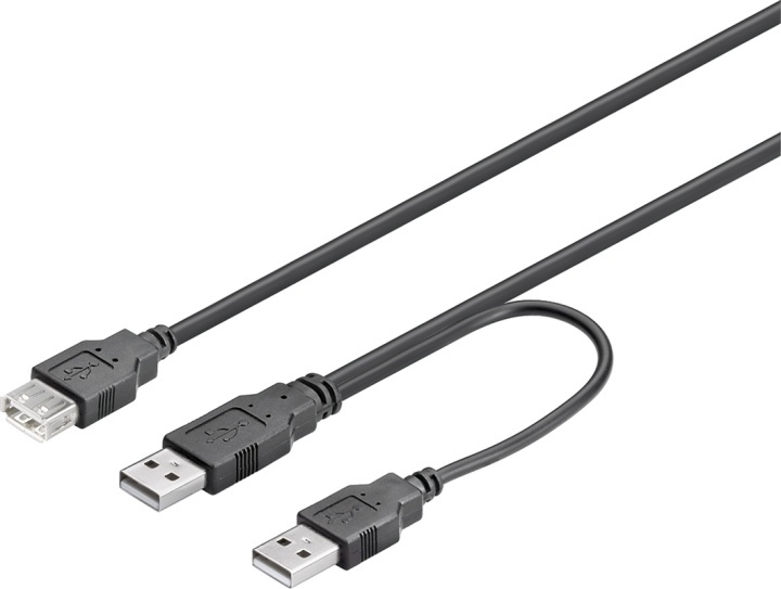 DELTACO USB-strömkabel, Y-kabel, 2xTyp A hane till 1xTyp A hona, 0,3 m in de groep COMPUTERS & RANDAPPARATUUR / Computerkabels / USB / USB-A / Adapters bij TP E-commerce Nordic AB (38-23136)