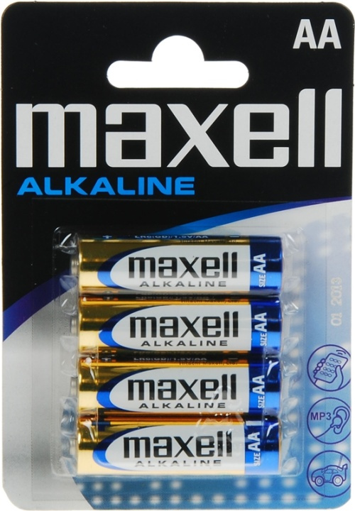 Maxell batterier, AA (LR06), Alkaline, 1,5V, 4-pack in de groep HOME ELECTRONICS / Batterijen & Opladers / Batterijen / Batterijen voor hoortoestellen bij TP E-commerce Nordic AB (38-23574)