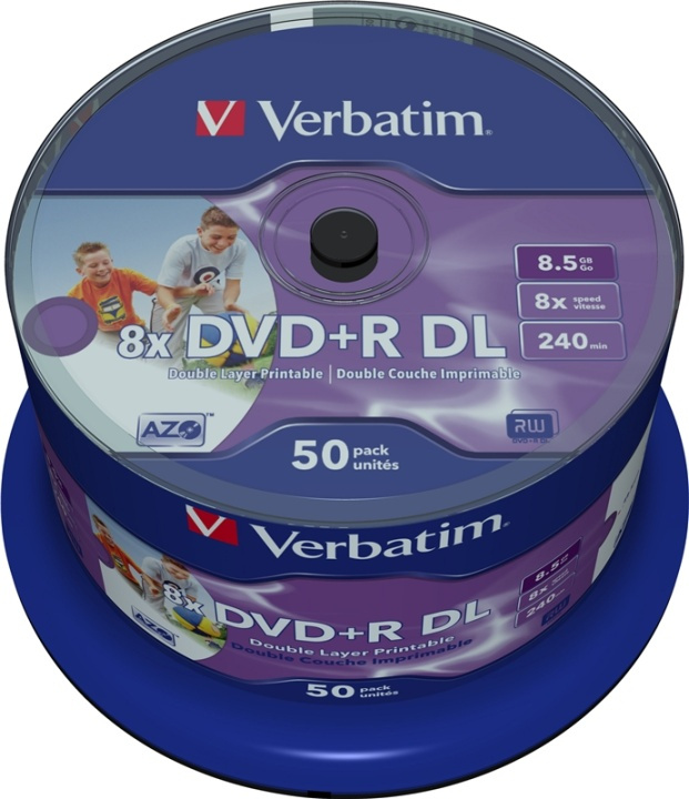 Verbatim DVD+R DL, 8x, 8,5 GB/240 min, 50-pack spindel, AZO in de groep HOME ELECTRONICS / Opslagmedia / CD/DVD/BD-schijven / DVD+R bij TP E-commerce Nordic AB (38-23671)