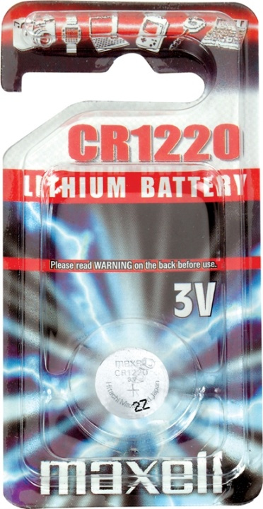 Maxell knappcellsbatteri, CR1220, Lithium, 3V, 1-pack in de groep HOME ELECTRONICS / Batterijen & Opladers / Batterijen / Knoopcel bij TP E-commerce Nordic AB (38-23745)