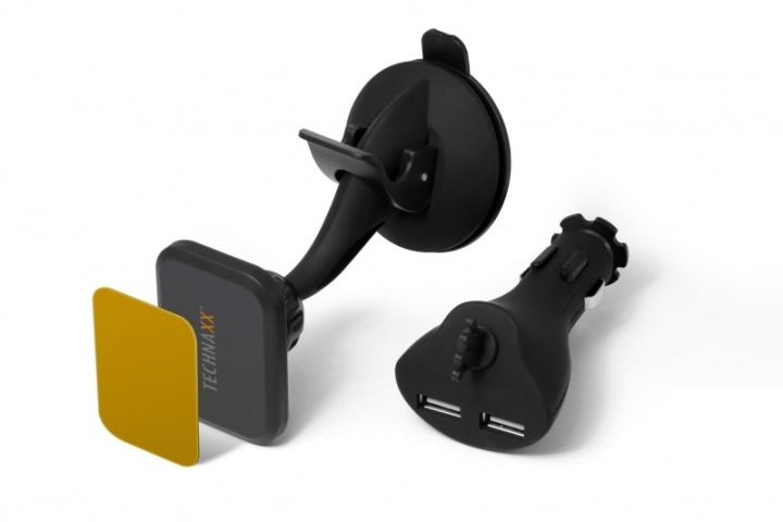 Technaxx Magnetische autohouder voor smartphones & tablets + auto-oplader (TE09) in de groep AUTO / Autohouder / Autohouder Smartphone bij TP E-commerce Nordic AB (38-25248)