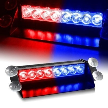 LED Knipperlicht voor de voorruit, 12V, Rood/Blauw (DRL153) in de groep AUTO / Autoverlichting / Diodelampen / Stroboscoop bij TP E-commerce Nordic AB (38-27207)