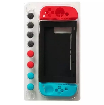 Nintendo Switch Siliconenhoes, complete kit met 11 stuks in de groep HOME ELECTRONICS / Spelconsoles en accessoires / Nintendo Switch / Accessoires bij TP E-commerce Nordic AB (38-27474)