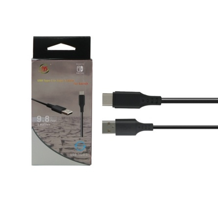 USB-kabel voor Nintendo Switch, 3m, Zwart in de groep HOME ELECTRONICS / Spelconsoles en accessoires / Nintendo Switch / Accessoires bij TP E-commerce Nordic AB (38-27535)