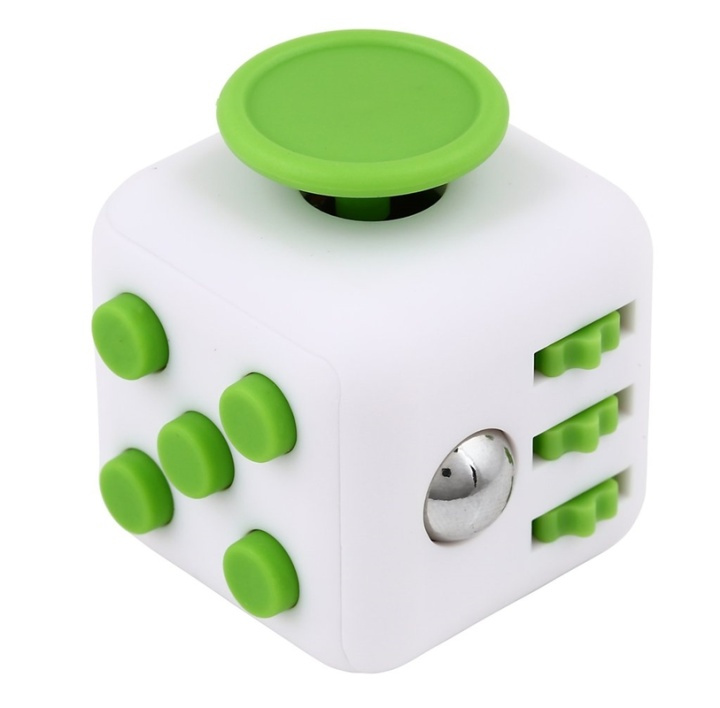 Fidget Cube, voor betere concentratie, Wit/Groen in de groep SPEELGOED, KINDER- & BABYPRODUCTEN / Speelgoed / Fidget Spinners bij TP E-commerce Nordic AB (38-27621)