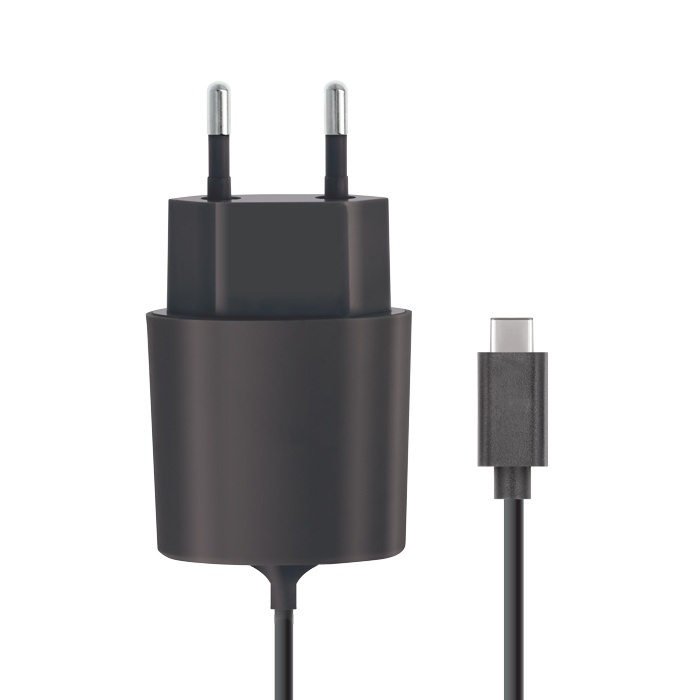 Forever wandoplader, incl. USB-C kabel, 2,1A, zwart in de groep SMARTPHONE & TABLETS / Opladers & Kabels / Wandoplader / Wandoplader Type C bij TP E-commerce Nordic AB (38-27876)