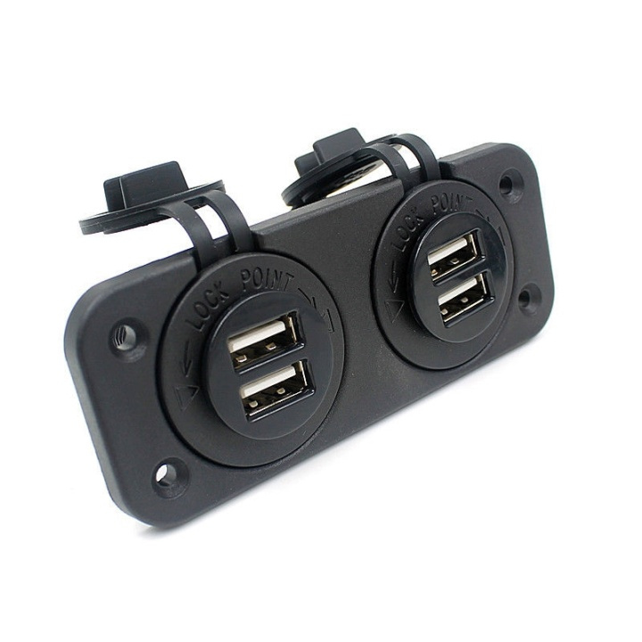 Extra stopcontact voor auto, boot, camper, 4xUSB 1A, 2.1A in de groep AUTO / Auto-accessoires / 12 volt-accessoires bij TP E-commerce Nordic AB (38-27999)