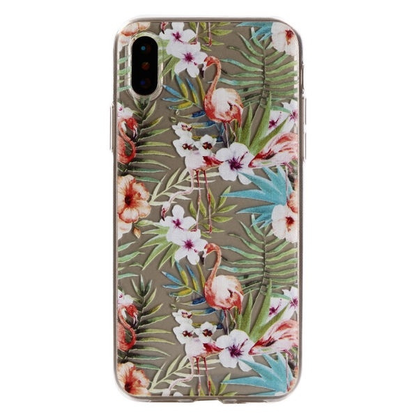 Zacht TPU-hoesje voor iPhone X/XS, Flamingo, Planten in de groep SMARTPHONE & TABLETS / Mobielbescherming / Apple / iPhone X/XS / Hoesjes bij TP E-commerce Nordic AB (38-28451)