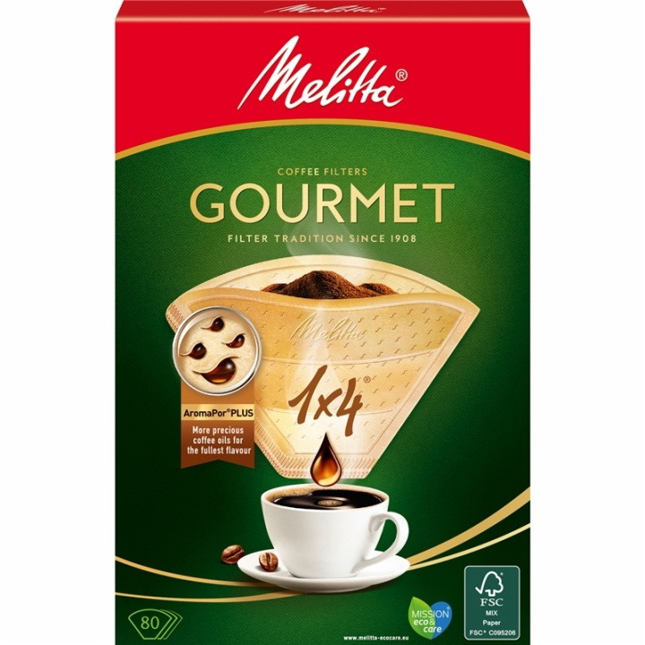 Melitta Kaffefilter Gourmet 1X4 Oblekt in de groep HUISHOUDEN & TUIN / Huishoudelijke apparaten / Koffiezetapparaten en accessoires / Filters & Accessoires bij TP E-commerce Nordic AB (38-28855)