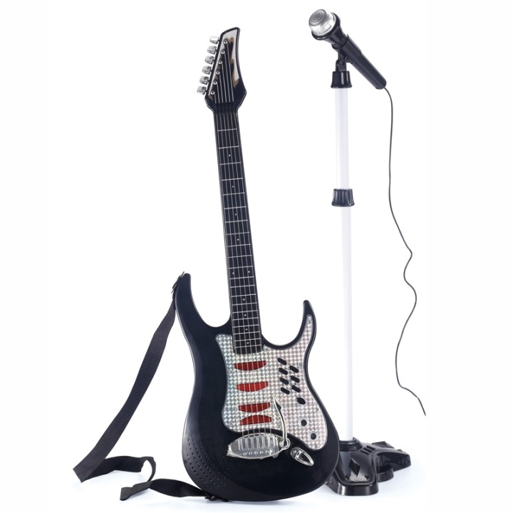 Music Electric Guitar with Microphon in de groep SPEELGOED, KINDER- & BABYPRODUCTEN / Muziek, Zang en afbeelingen / Muziekinstrumenten bij TP E-commerce Nordic AB (38-28860)