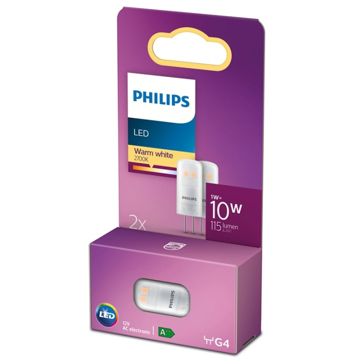 Philips 2-pack LED G4 Kapsel 10V 12W 1 in de groep HOME ELECTRONICS / Verlichting / LED-lampen bij TP E-commerce Nordic AB (38-28888)