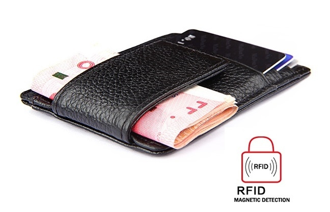 RFID Portemonnee met magnetische bankbiljetclip - Zwart in de groep SPORT, VRIJE TIJD & HOBBY / Leuke dingen / Handige spullen bij TP E-commerce Nordic AB (38-29047)