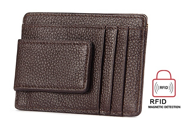 RFID Plånbok med magnetisk sedelklämma - Mörkbrun in de groep SPORT, VRIJE TIJD & HOBBY / Leuke dingen / Handige spullen bij TP E-commerce Nordic AB (38-29048)