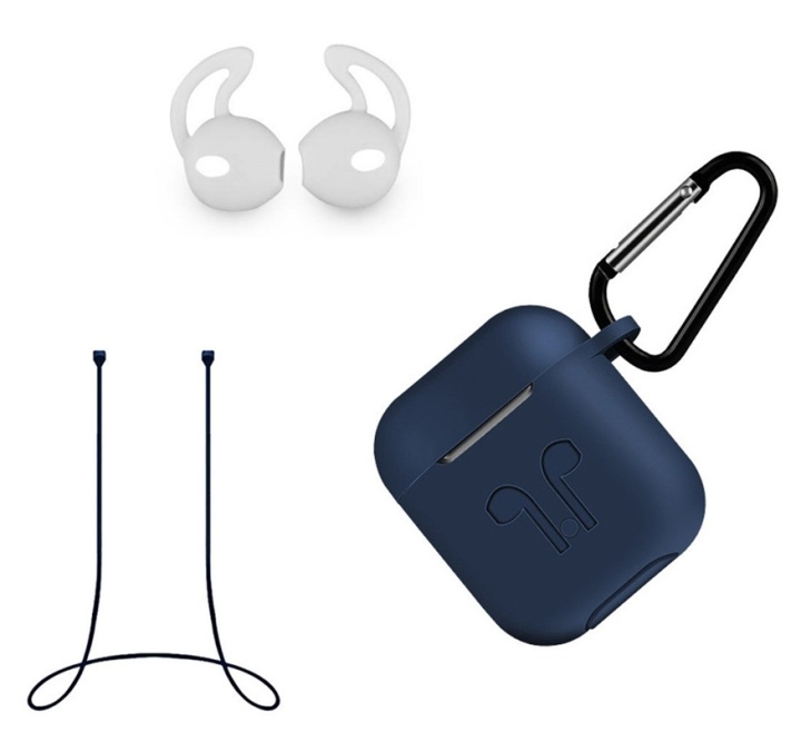 Siliconenkit voor Airpods, Siliconen hoesje, Riempje, Siliconen oordopjes, Karabijnhaak, Mari in de groep HOME ELECTRONICS / Audio & Beeld / Koptelefoon & Accessoires / Accessoires bij TP E-commerce Nordic AB (38-29058)