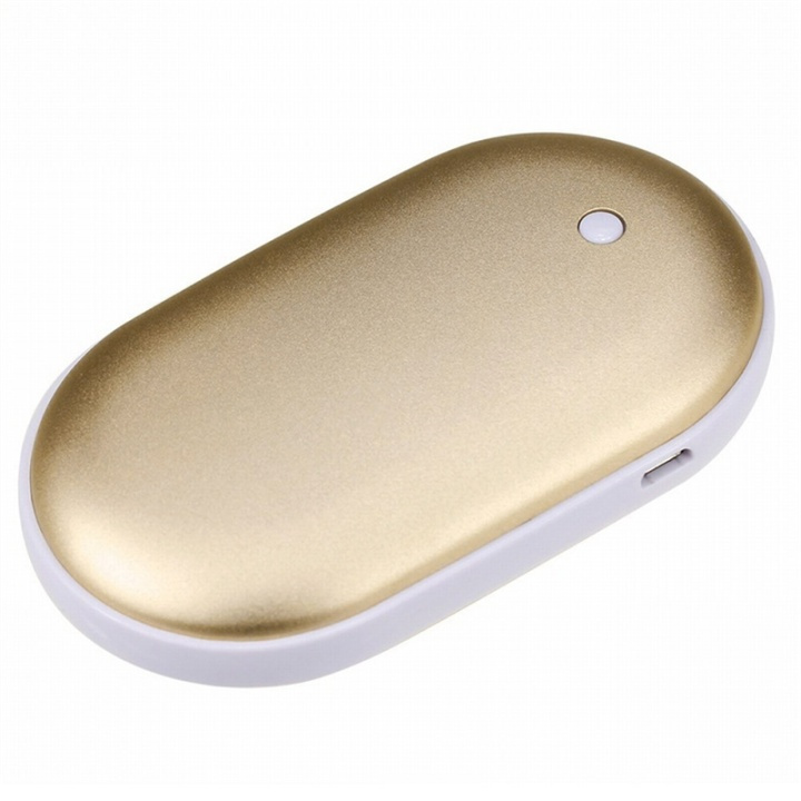 Powerbank en handwarmer in één, 5000mAh - Goud in de groep SPORT, VRIJE TIJD & HOBBY / Leuke dingen / Handige spullen bij TP E-commerce Nordic AB (38-29237)