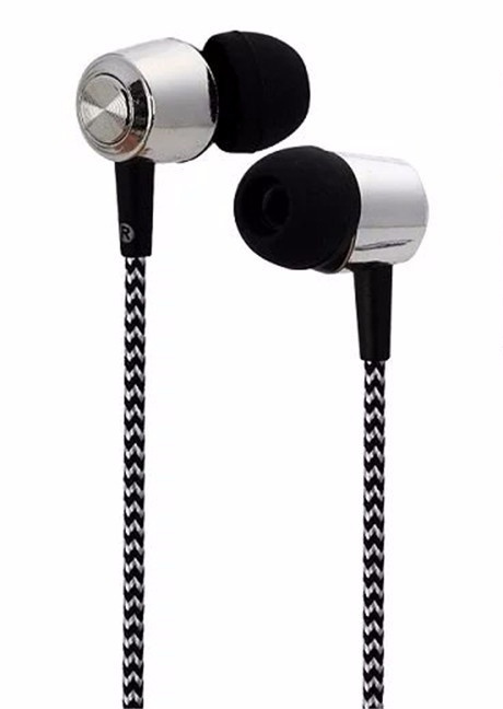 In-ear-koptelefoon met stoffen kabel, zwart in de groep HOME ELECTRONICS / Audio & Beeld / Koptelefoon & Accessoires / Koptelefoon bij TP E-commerce Nordic AB (38-29690)