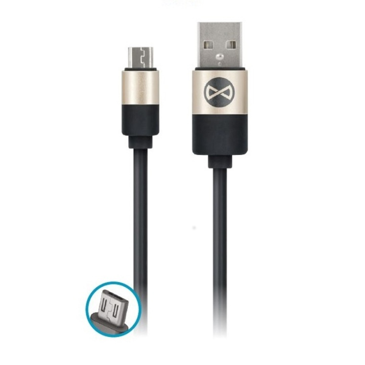 Forever Micro USB, 1 meter, Zwart in de groep SMARTPHONE & TABLETS / Opladers & Kabels / Kabels / Kabels microUSB bij TP E-commerce Nordic AB (38-29745)