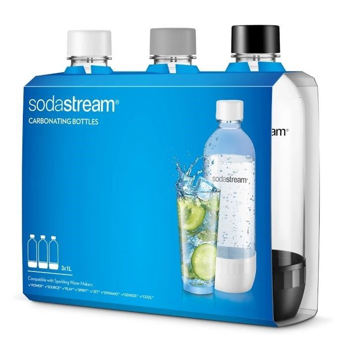 SodaStream PET-flaska 3 st 1L Sv/Vi/Si (1041300770) in de groep HUISHOUDEN & TUIN / Huishoudelijke apparaten / Water & Sap / Carbonatatiemachines / Accessoires bij TP E-commerce Nordic AB (38-31227)