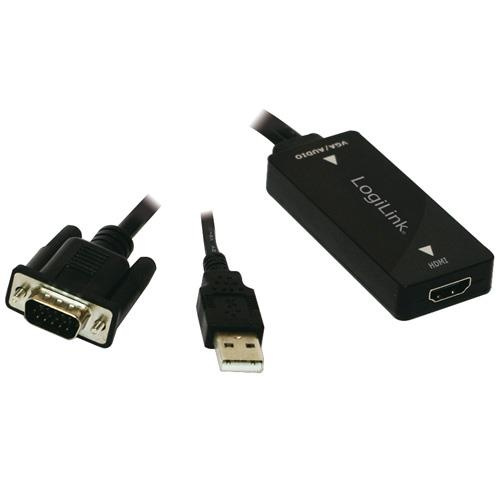 LogiLink VGA + USB-ljud -> HDMI (CV0060) in de groep COMPUTERS & RANDAPPARATUUR / Computerkabels / VGA / Adapters bij TP E-commerce Nordic AB (38-32565)