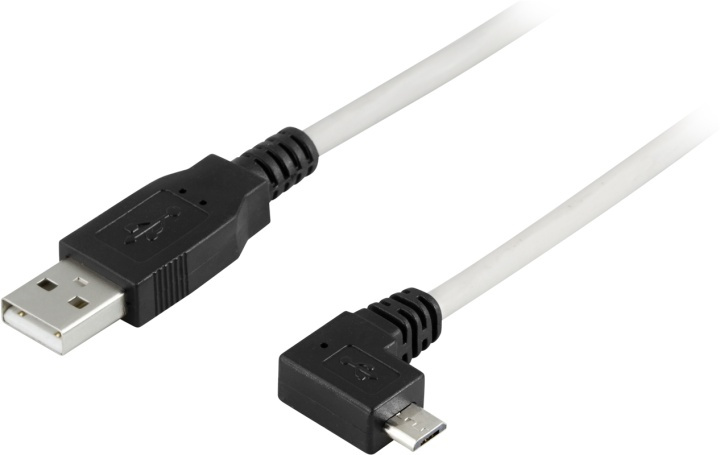 DELTACO USB 2.0 typ A till högervinklad Micro-B USB, 5-pin, 2m in de groep COMPUTERS & RANDAPPARATUUR / Computerkabels / USB / Micro-USB / Kabels bij TP E-commerce Nordic AB (38-35226)