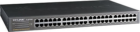 TP-LINK nätverksswitch, 48-ports, 10/100 Mbps, RJ45, 19