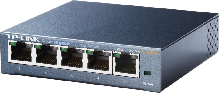 TP-LINK, nätverksswitch, 5-ports 10/100/1000Mbps, RJ45, metall in de groep COMPUTERS & RANDAPPARATUUR / Netwerk / Schakelaars bij TP E-commerce Nordic AB (38-35332)