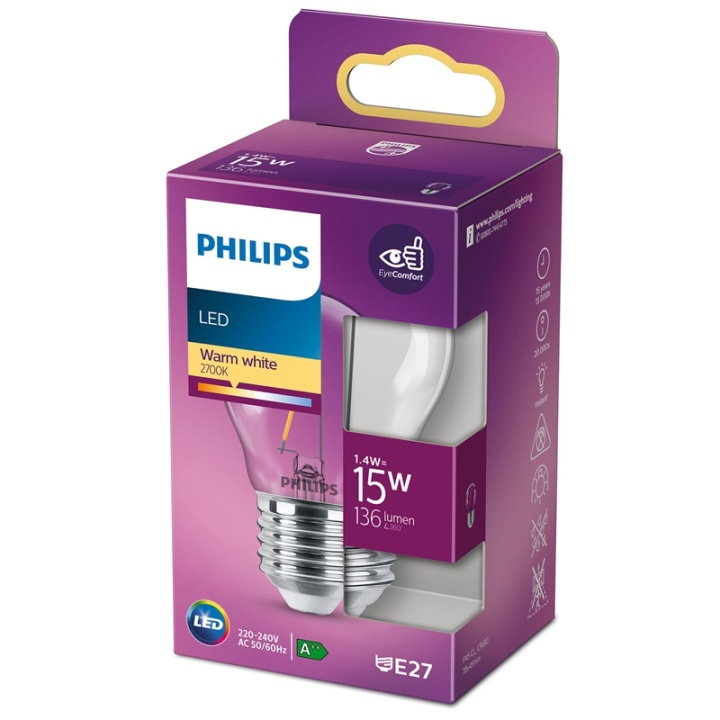 Philips LED E27 Klot 15W Klar Dimbar 1 in de groep HOME ELECTRONICS / Verlichting / LED-lampen bij TP E-commerce Nordic AB (38-35774)