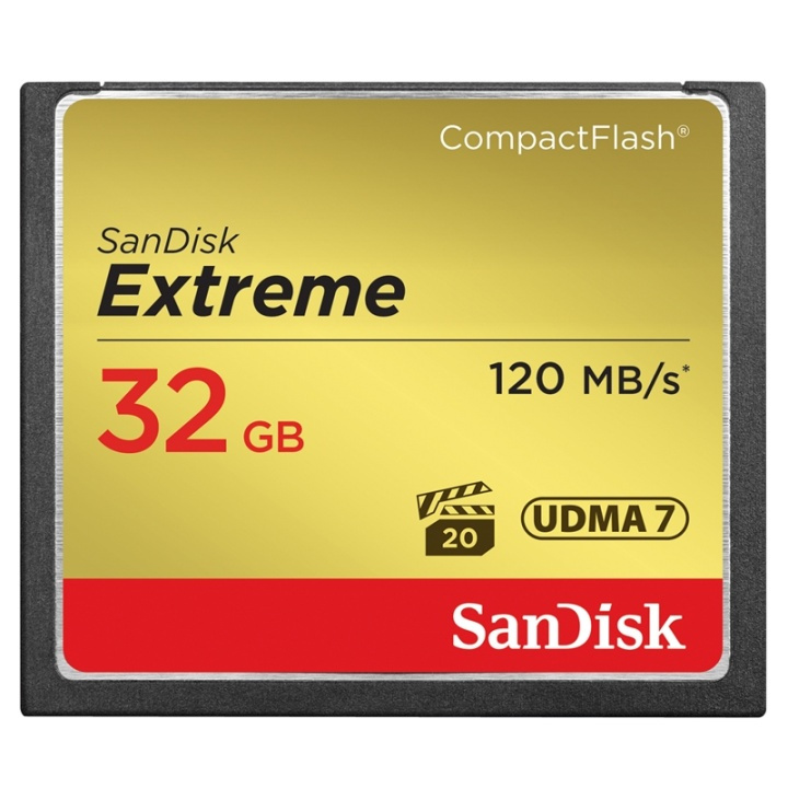 SANDISK Memorycard CF Extreme 32GB 120MB/s UDMA7 in de groep HOME ELECTRONICS / Opslagmedia / Geheugenkaarten / Compact Flash bij TP E-commerce Nordic AB (38-36425)