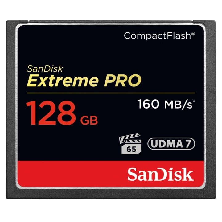 SANDISK Memorycard CF Extreme Pro 128GB 160MB/s UDMA7 in de groep HOME ELECTRONICS / Opslagmedia / Geheugenkaarten / Compact Flash bij TP E-commerce Nordic AB (38-36427)