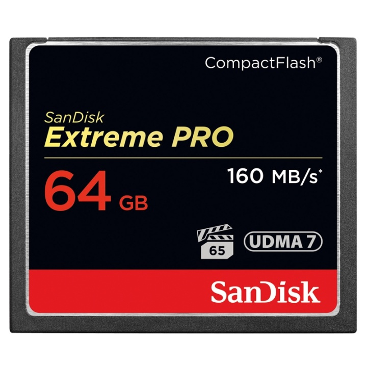 SANDISK Memorycard CF Extreme Pro 64GB 160MB/s UDMA7 in de groep HOME ELECTRONICS / Opslagmedia / Geheugenkaarten / Compact Flash bij TP E-commerce Nordic AB (38-36431)